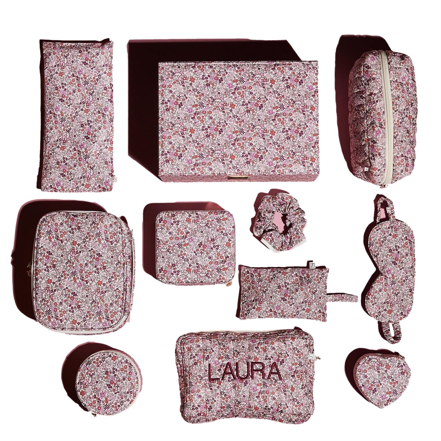 Bon Dep Jewelry Box Round Ava Pink Smykkeskrin Rosa Mønster