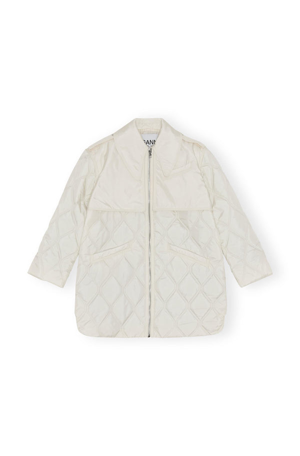 Shop Ganni Recycled Ripstop Quilt Jacket Jakke Off-White her - Norsk, rask levering ikkebutikk.no